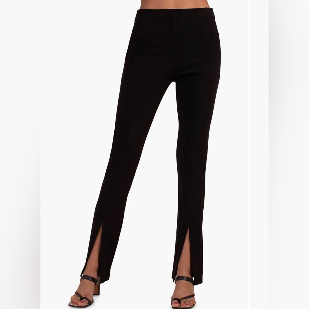 NWT Trina Turk Carine Black Kick Flare  Pants with Front Slits